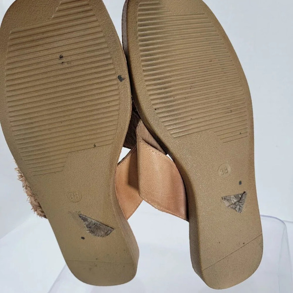 Antelope Stone Crisscross Yasmine Tan Leather Sandals Womens 7-7.5 Summer - Picture 8 of 8